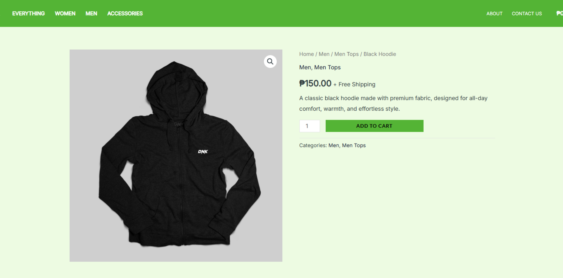 All In One Ecommerce Store Product Page